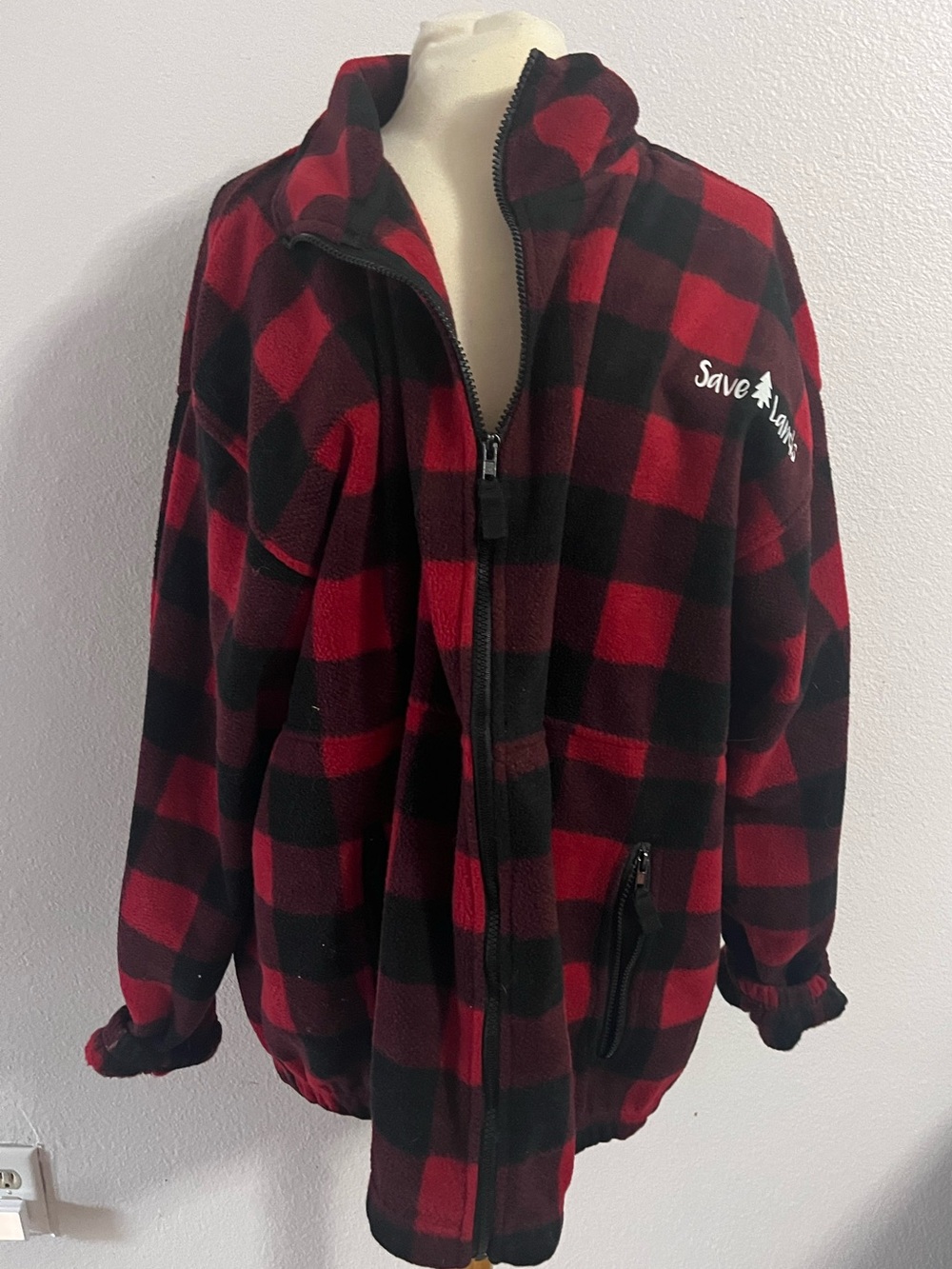 Sierra Pacific Buffalo Plaid zip up fleece jacket
